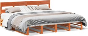 vidaXL Cadru de pat fără saltea, maro ceruit 180x200 cm lemn masiv pin