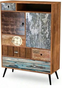 Comoda MEZO KM4, multicolor, PAL/otel, 100x29x140 cm