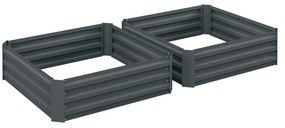 Outsunny Lot de 2 grădini pătrate de grădină dimensiune 100L x 100l x 30H cm oțel ondulat verde | Aosom Romania