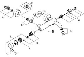 GROHE 33624GL1 - Baterie pentru cadă ESSENCE, aurie