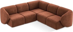 Colțar teracotă cu tapițerie din chenille Lani – Makamii