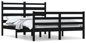 3103727 vidaXL Cadru de pat, 160x200 cm, lemn masiv de pin, negru