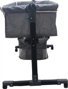 Patut copii transformabil in balansoar bebe Baby Care™ Co-Sleeper, Cu plasa insecte si cosulet depozitare, Design modern, 4 roti cu frana, Dimensiuni