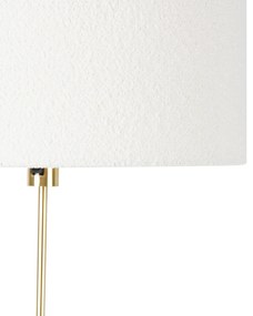 Lampa de podea reglabila aurie cu abajur boucle alb 50 cm - Parte