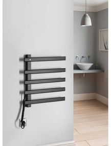 Sapho - Uscător electric pentru prosoape ELCOR, 63 W/230 V, 48 x 52 cm, negru mat