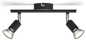 Spot LIMBALI 2xGU10/50W/230V negru Philips