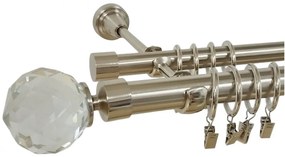 Galerie dubla KULA CRYSTAL 25/19 - inox (Alege marime: 400 cm)