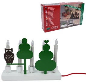 Sfesnic electric din metal WOOD OWL, alb