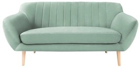 Canapea cu tapițerie din catifea Mazzini Sofas Sardaigne, 158 cm, verde mentol