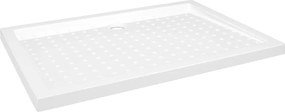 vidaXL Cădiță de duș cu puncte, alb, 70x100x4 cm, ABS