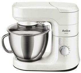 Robot de bucatarie Amica KML 4011 1000W bol inox 45L 18 kg 8 trepte de viteza functie pulse 4 accesorii alb