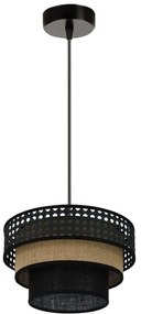 Brilagi - Lustr DAKOTA LUNETA 1xE27/15W/230V pr. 25 cm negru/ratan