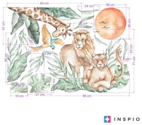 INSPIO Autocolant pentru perete - animale SAFARI din sălbăticie