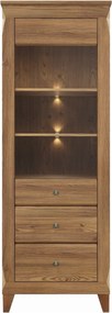 Vitrina BERGEN REG1W2S, maro, PAL/sticla securizata, 72x47x202 cm