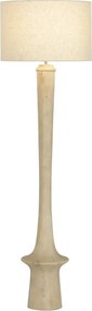 Lampadar din lemn de mango și in, natur, cu picior strunjit și abajur cilindric, finisaj natural, 171 x 52 cm, „Talloires”