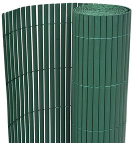 vidaXL Gard de grădină cu două fețe, verde, 90 x 500 cm, PVC