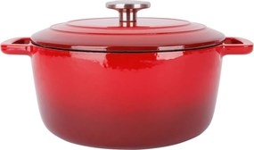 Oală fontă emailată cu capac 24 cm 4,6 L Roșu tradițional Fontestic Cosy &amp; Trendy 9967502