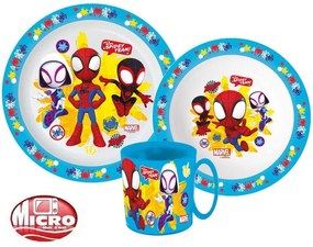 Omul Păianjen set de masă, set din plastic micro cu cană de 350 ml