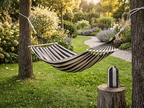 Hamac ZENVIO COMFORT 200x80 cm, gri-alb + geanta gratuita