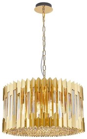 Lustră pe lanț RITZ 12xE14/40W/230V d. 54 cm auriu