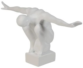 Decorațiune pentru masă din rășină, albă, 19,5x16x38,5 cm