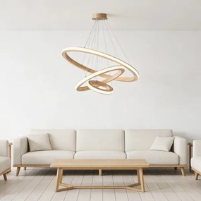 Brilagi - Lustră LED suspendată UMEA WOOD, 45W/230V, Ø 60 cm, lemn
