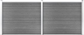 vidaXL Set panouri gard, 353x146 cm, gri, WPC