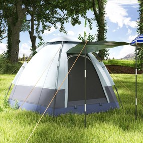 Outsunny Cort de Camping cu 4 Locuri, Deschidere Automată și Accesorii Incluse, Cort de Călătorie,  2.6x2.6x1.5 m Gri | Aosom Romania