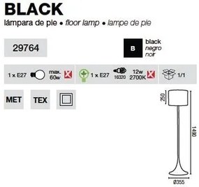 Lampadar, lampa de podea Black 29764