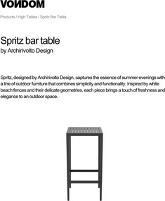 Masa de bar exterior / interior design modern premium SPRITZ Vondom 56018