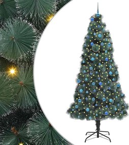 vidaXL Brad artificial iluminat de Crăciun cu set de globuri 240 cm