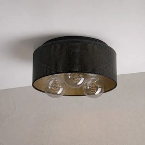 Plafonieră SIRJA PLISADO 3xE27/15W/230V Ø 35 cm negru/auriu