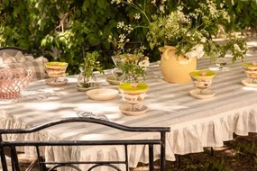 Față de masă din bumbac organic 150x250 cm bej, „Ida Stripe"