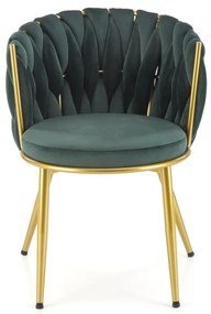 Scaun K517 velvet verde/auriu
