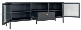 Comodă TV neagră din metal 160x60 cm Dalby – House Nordic