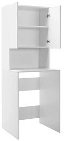 Dulap Baie Adore cu Loc Pentru Masina de Spalat, 3 Rafturi, 2 Usi, Alb, 65 x 182 x 60 cm