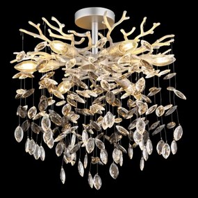 Globo 64138DS - Lustră pe tijă QUEENA 6xE14/40W/230V argintie