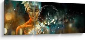 Tablou - zâna albastră (cu ceas) (90x30 cm)