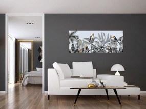 Tablou - Jungla ilustrată (120x50 cm)