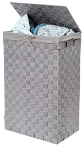 Coș de rufe cu capac Compactor Laundry Linen, înălțime 60 cm, gri