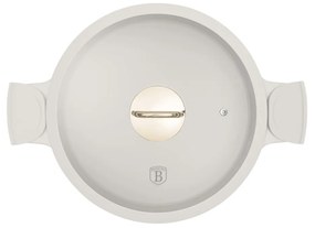 Cratiță cu capac 28 cm, 4.2L – Berlinger Haus Sahara Collection BH 7785, crem, antiaderentă, cu mânere de silicon detașabile