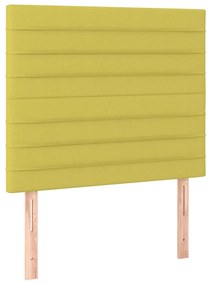Pat box spring cu saltea, verde deschis, 90x200 cm, textil Lysegronn, 90 x 200 cm, Benzi orizontale