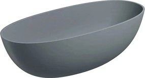 Cada freestanding compozit Omnires Shell M+ finisaj gri mat cenusa 175x78 cm