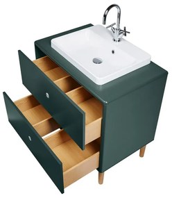 Dulap cu chiuvetă fără baterie verde închis suspendat 80x62 cm Color Bath – Tom Tailor