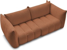 Canapea portocalie cu tapițerie din țesătură bouclé 234 cm Azra – Bobochic Paris