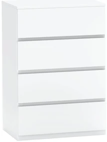 HOMCOM Comodă Sideboard, Comodă cu 4 sertare, 55 cm x 33 cm x 80 cm, Alb | Aosom Romania