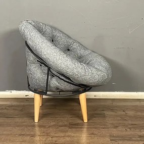 Fotoliu tapitat cu stofa si picioare metalice,rotund,homs,seria B-120,20042