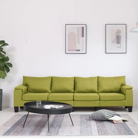 Canapea cu 4 locuri, verde, material textil Verde, 4 locuri