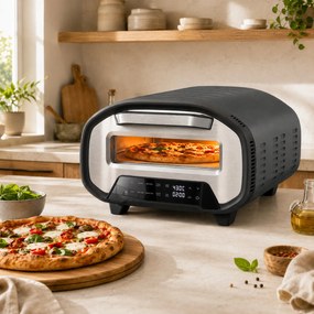 HOMCOM Cuptor pentru pizza pentru interior, cuptor electric de 30,48 cm cu 8 programe, 430 °C, temporizator, piatră ceramică, 2200 W | Aosom Romania