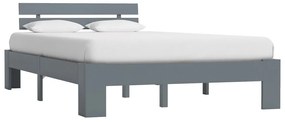 vidaXL Cadru de pat, gri, 140 x 200 cm, lemn masiv de pin